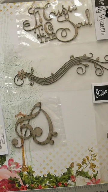 CHIPBOARD DieCuts MUSIC Flourish Embellishment & Phrase 2StyleChoice Scrap FX L