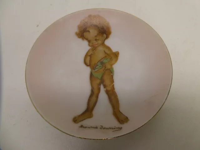 Australian Brownie Downing Plate Aboriginal Boy Holding Coolamon