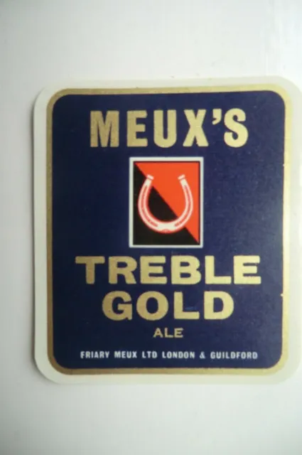 Mint Friary Meux London & Guildford Treble Gold Ale Brewery Beer Bottle Label