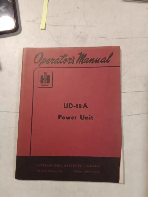 1952 IH International UD-18A Power Unit  Operators Manual