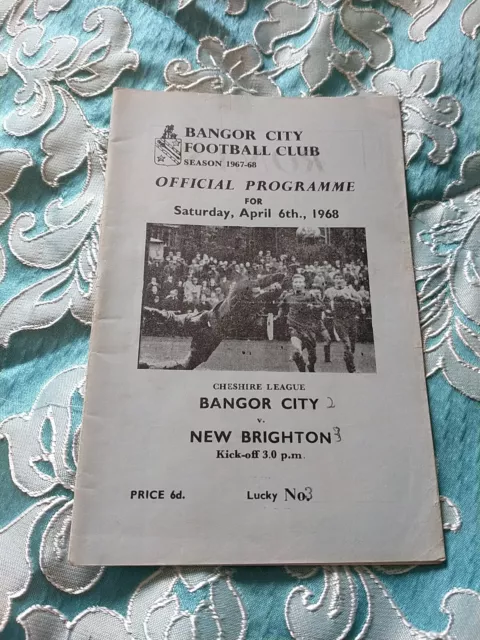 Rare Bangor City vs New Brighton 67/68 Cheshire League