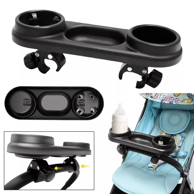 Baby Stroller Snack Tray with Cup Feeding Bottle Holder Non-Slip Organizer Kit
