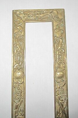 Antique Ornate Brass Trim Plate; Likely Letterbox Use; 8/5" X 3.5" 2