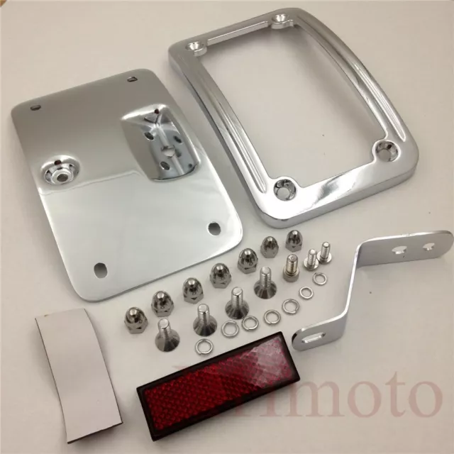 Chrome License Plate Bracket For Harley 05-07 Softail FLSTSC 05-07 Deluxe FLSTN