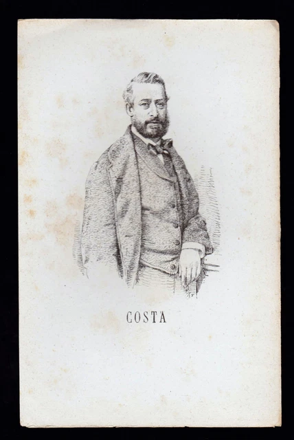 Costa Incisione Xilografia '800 Uomo Politico Deputato Regno D' Italia