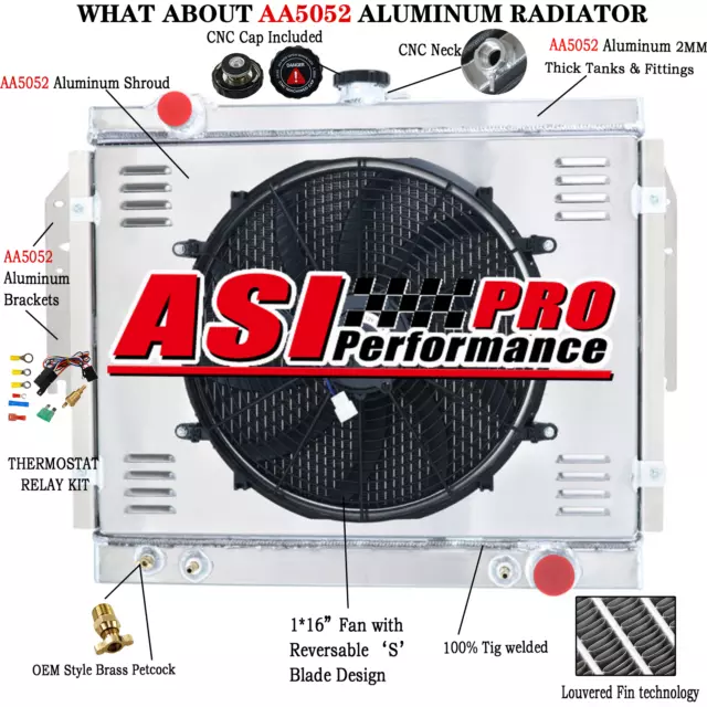 4 Row Radiator+Shroud fan+Relay fit 1979-1993 Dodge D/W 100 200 250 350 Truck V8