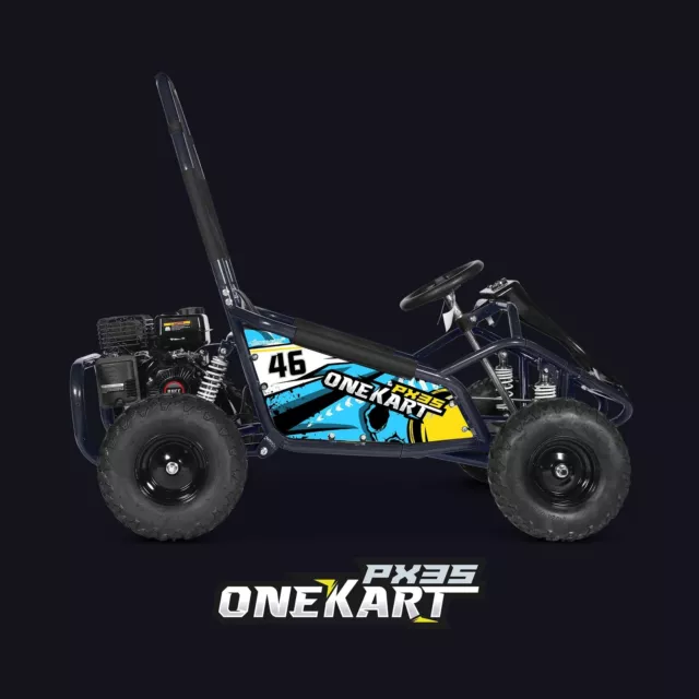 Kids 98cc Petrol Go Kart Buggy 4 Stroke Off Road Tyres OneKart PX3S Ride on 2