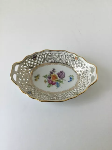 Schumann Dresden pottery small flower dish 3