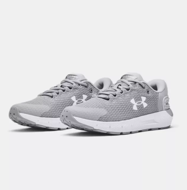 Women UA Under Armour Charged Rogue 2.5 Running Shoes Gray & White 3024403-100