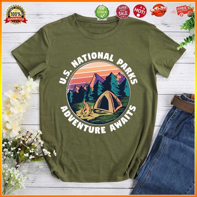 Adventure awaits us national park outdoor hiking T-Shirt Tee @9M