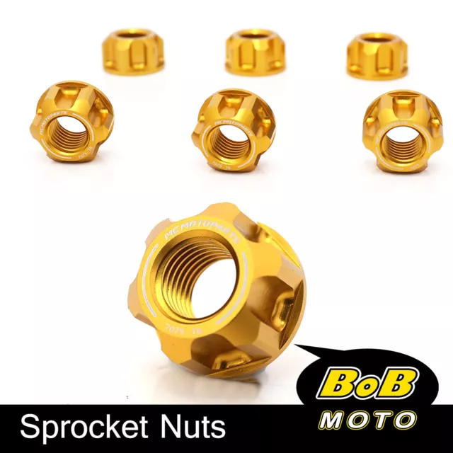 GOLD CNC M10 Rear Sprocket Nuts For Aprilia TUONO V4 1100 RR / FACTORY 16-19 18