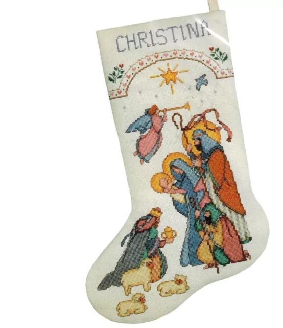 DIMENSIONS BLESSED NATIVITY Counted Cross Stitch Christmas Stocking Kit  8358 16 $28.49 - PicClick