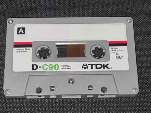 Single Used Tdk D-C90 Blank Audio Cassette Tape In Vgc (No J Card Included)