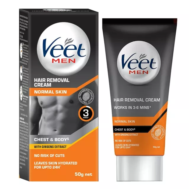 Veet Hair Removal Cream for Men, Normal Skin, 50g (Orange)