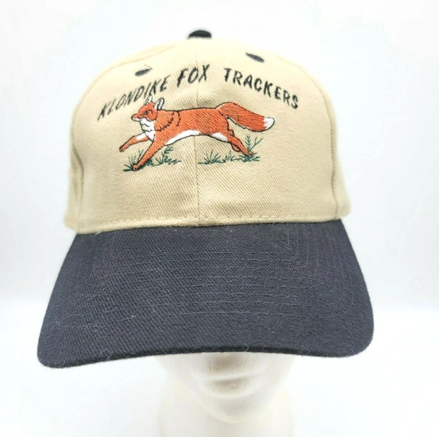 Otto Adjustable Cap/Hat Baseball Advertising Klondike Fox Trackers Beige/Black N