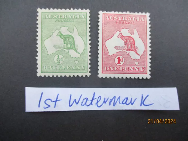 Kangaroo Stamps: 1st Watermark Variety Mint- Excellent Item, Must Have! (T6188)