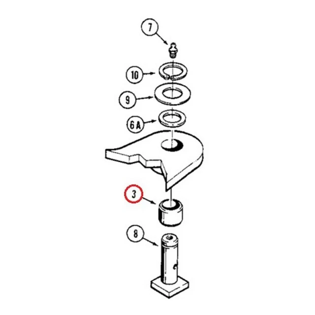 D44697 Frame To Swing Tower ( Bottom) Bushing Fits Case 480B 480C 480E 480D 480F