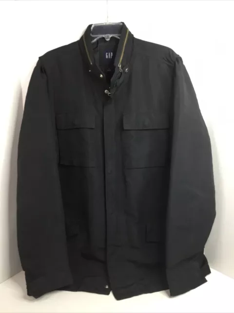 Gap Nylon Jacket Adult Extra Large Black Full Zip Coat Outdoors Casual Coat Mens