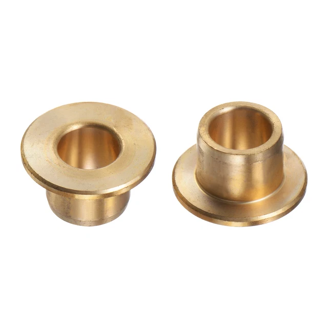 2pcs Flange Bearing Sleeve 10mm x 14mm x 12mm Bronze Self-Lubricating Bushings
