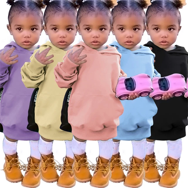 Toddler Girls Pullover Fleece Sweatshirt Children Solid Plus Teens Sweatshirt