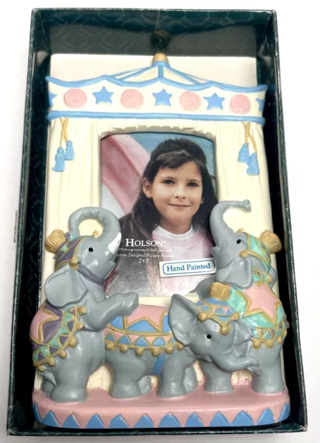 Circus Elephants picture frame Holds 2"x3" Holson 3D  Baby Color picture Frame
