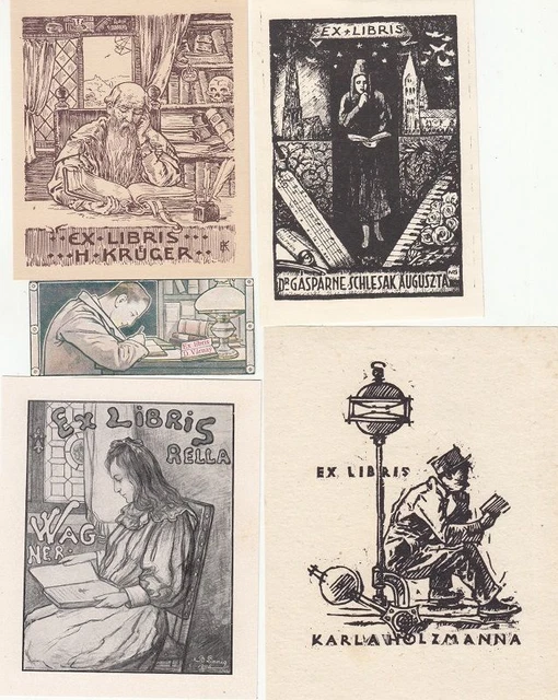 13 Exlibris Bookplate Lesende Konvolut Lot 3 Akt