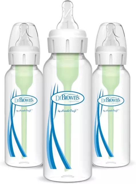 Standard Neck Feeding Bottle Options with Level 1 Teat, White, 250 Ml, 3 Pack