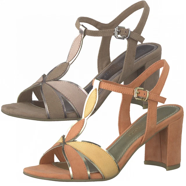 Marco Tozzi Femmes Sandalettes Lanière Boucle Talon en Bloc 2-28313-28