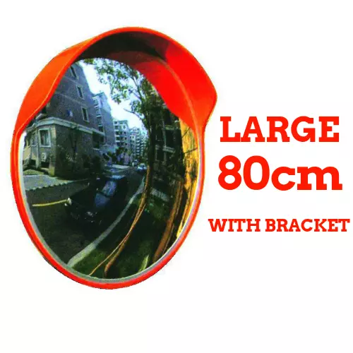 80cm Round Safety Convex Mirror Blind Spot Traffic, Shop, Warehouse with Fixings