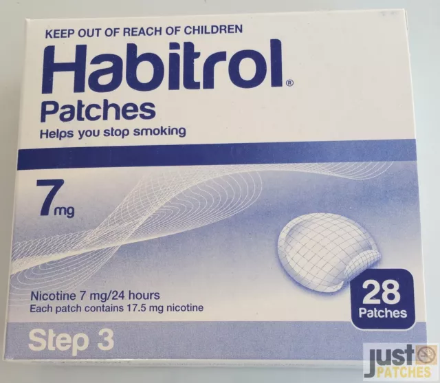 PATCHS NICOTINE TRANSDERMIQUE ÉTAPE 3 HABITROL (28 patchs) NEUF 03/2022