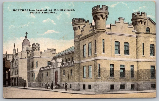 Montreal Quebec Canada Arsenal Regiment Street View Historical Vintage Postcard