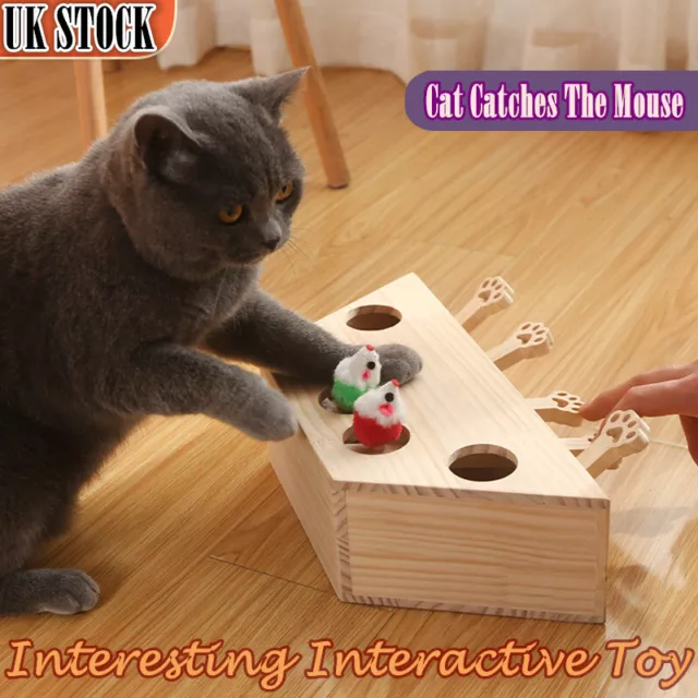 NEW Cat Catch The Mouse Play Interactive Toy Kitten Mice Game Whack a Mole Hot