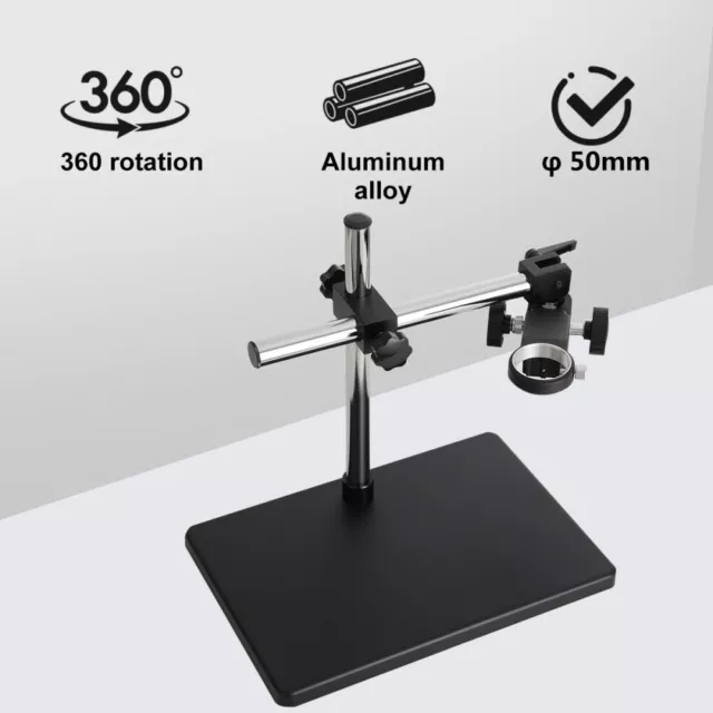 Digital Microscope Camera Table Stand Holder Lift Bracket Lab Dual Arm Set 50mm