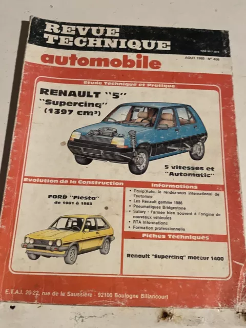 revue technique automobile RTA RENAULT 5 Supercinq 1397 cm3 n°458