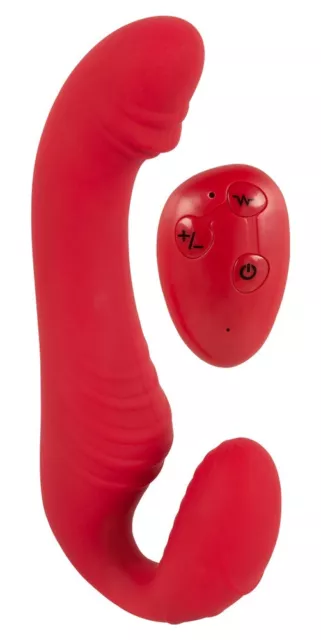 Red Strapless Strap on con Telecomando 3 motori vibranti Vibratore Sex Toy