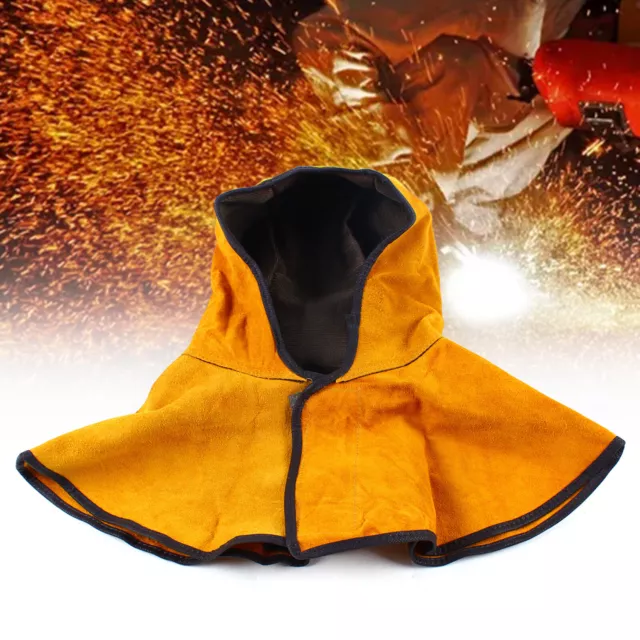 Cowhide Welding Shawl Hat Head Neck Shoulder Protect Hood Flame Fire Retardant