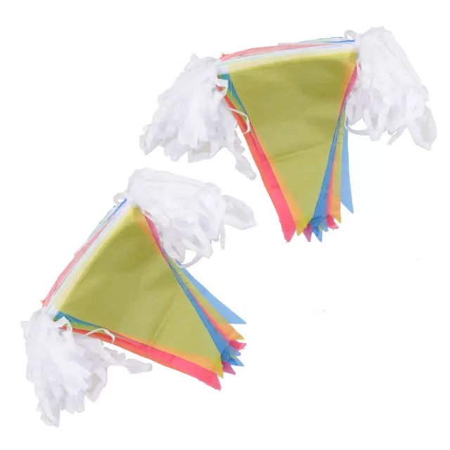10M Long Fabric Multi Coloured Bunting Banner Flags Pennant Party Decoration 3