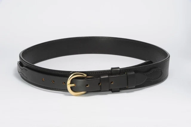 AMISH HAND CRAFTED POLICE DUTY BELT 2 1/4" RANGER BELT 13oz BLK / BRN 30" - 50" 5