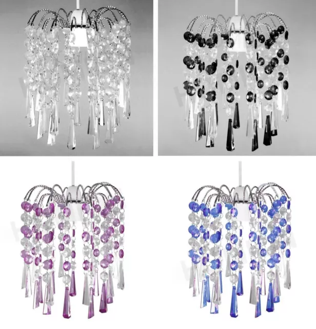 Chandelier Ely Style Modern Ceiling Light Shade Droplet Pendant Acrylic Crystal