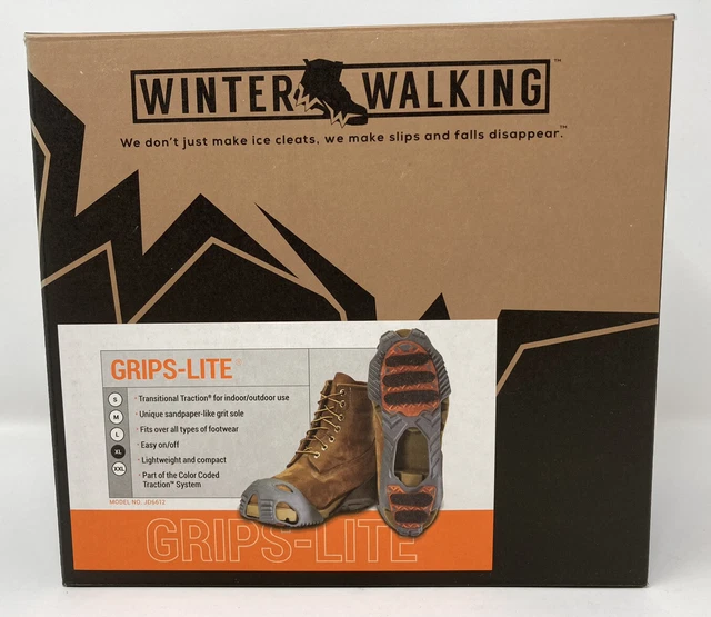 Winter Walking Men's Grips-Lite Traction Device For Boots/Shoes- Grit Sole - Xl
