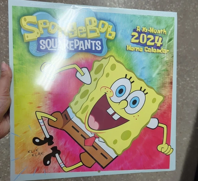 2024 SPONGEBOB SQUAREPANTS 12x24" 16 Month Wall Calendar NEW SEALED 15