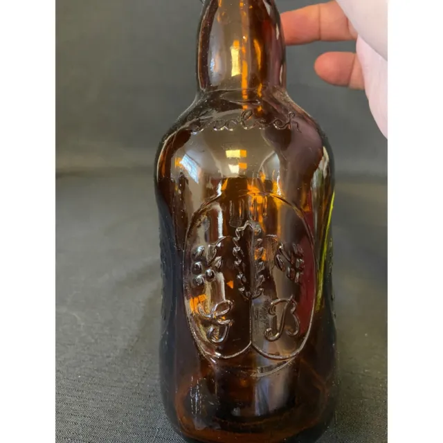 Vintage Grolsch Amber Brown Lager Glass Beer Bottle Porcelain Swing Top