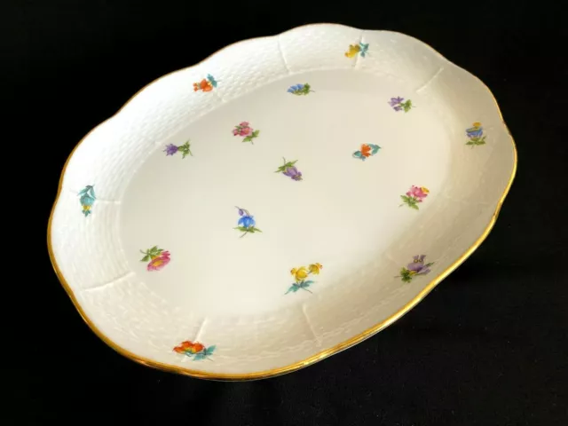 Herend Porcelain Handpainted Mille Fleurs Serving Tray 415/Mf 3