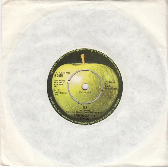 PAUL MCCARTNEY & WINGS Jet 1973 7" Vinyl 45 £2.99 PicClick UK