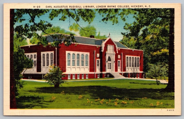Carl Augustus Rudisill Library Lenoir Rhyne College Hickory NC Vintage Postcard
