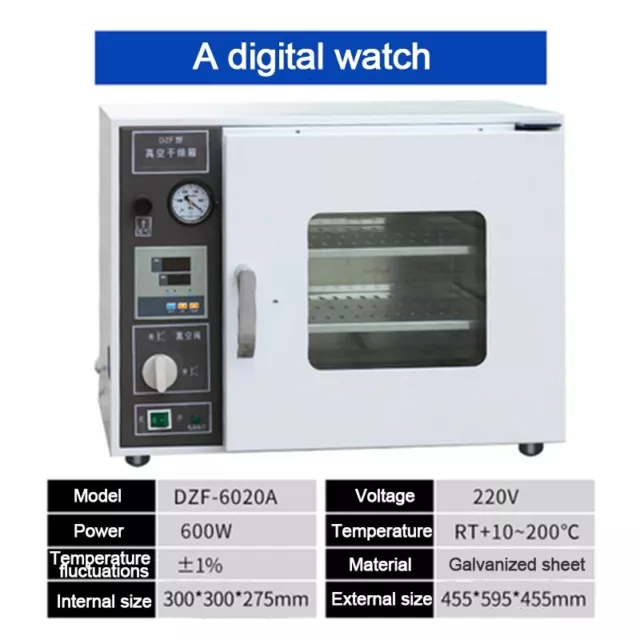 Digital Display Vacuum Drying Oven Double Partition Small Industrial 600W 220V