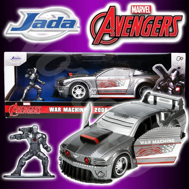 Jada Toys Marvel War Machine Ford Mustang 1:32 - Die-Cast Modellauto Mit öffnenden Türen & Figur