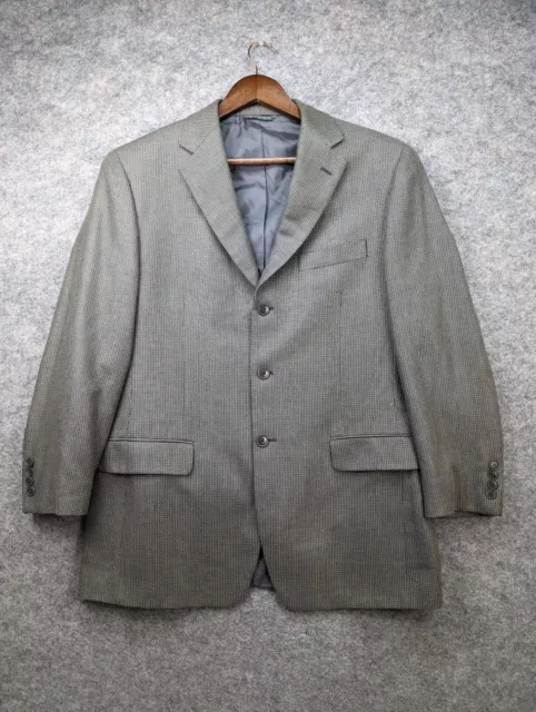 BARNEYS NEW YORK Suit Jacket Mens 52 Gray Silk Wool Blend Blazer Made ...