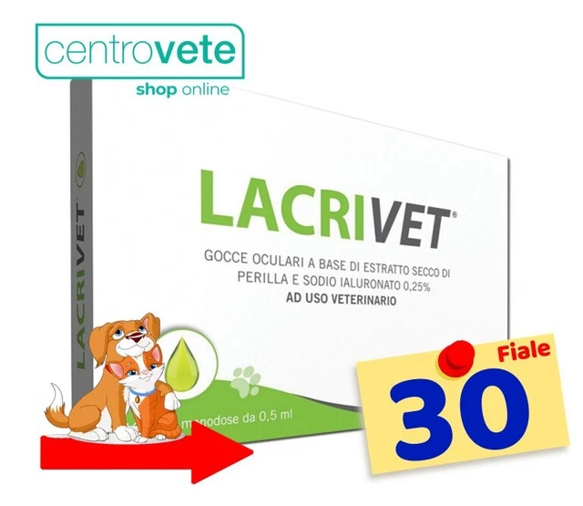 LACRIVET  30 Fiale da 0,5 ml CANI GATTI → Lacrime Artificiali Protezione oculare