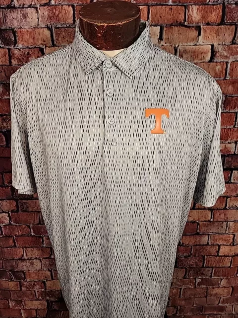 Antigua Men's XL Gray White Abstract Tennessee Volunteers Polo Shirt 🏈⛳